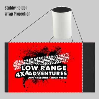 Stubby Holder - Tyre Track Logo - Red Thumbnail